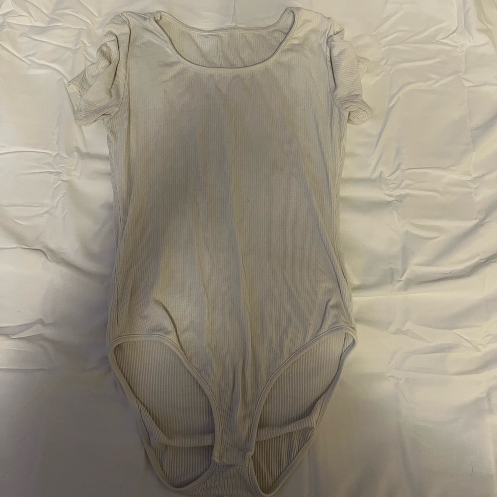 Cream Ribbed Bodysuit